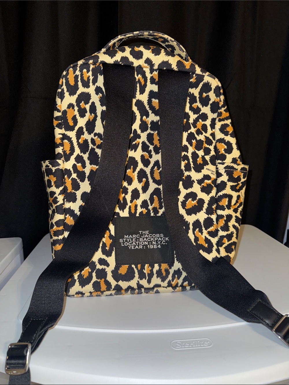 Marc Jacobs Leopard Print lapop Backpack in Beige, Black & Brown - Picture 2 of 7